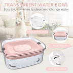 AONKEY 3L Dog Water Bowl No Spill, 101oz Large Spill Proof Dog Bowl Reduce Refill, Anti Splash No Mess Dispenser Dripless Slow Drinking Water Bowl for Sloppy Messy Drinkers (Pink)