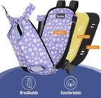 Pawaboo Pet Carrier Backpack, Adjustable Pet Front Cat Dog Carrier Backpack Purse Travel Bag, Legs Out, Easy-Fit for Traveling Hiking for Small Medium Dogs Cats Puppies 13-16lbs, XL,Black&Purple Daisy