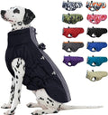 Medium Dog Coat - Warm Zip Up Snowsuit Dog Harness Vest, Reflective, Water-Resistant, Black