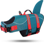 ASENKU Dog Life Jacket - Pet Safety Vest for Swimming & Boating, Shark Life Jacket with Floatation, Dog Lifesavers Swimsuits for Small Medium Large Dogs (ForestGreen, M)