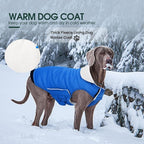 Kuoser Dog Coat Small, Cold Weather Reflective Waterproof Dogs Jacket with Warm Fleece Lining, Turtleneck Dog Winter Coat with Zipper, Doggy Snow Jacket Pet Coats for Small Medium Large Dogs, Blue XS