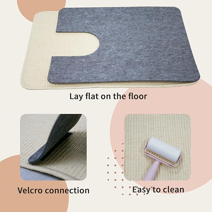Felt Cat Scratching Pad & Tunnel Sisal Mat Combo - 2-in-1 Interactive Play Tunnel Enrichment Toy for Indoor Cats & Kittens