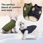 Syhood 2 Pieces Dog Jacket 2 Layers Fleece Lined Dog Jacket Warm Soft Windproof Small Pet Coat for Winter Cold Weather(M,Navy,Green)