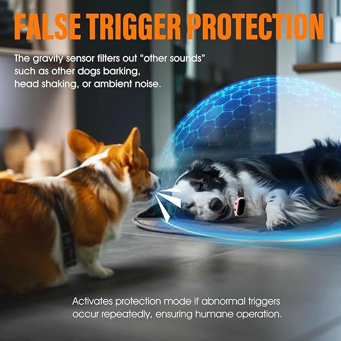 Smart Dog Bark Collar for Small Medium Large Dogs 10-100lbs, Humane Anti-Bark Device with Anti-False Trigger Gravity Sensor & Bark Count Tracking, 4 Modes & 8 Levels to Effectively Stop Barking
