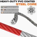 Heavy Duty Steel Wire Dog Training Collar - PVC Coated Martingale Slip Collar with Adjustable Safety Stopper for No-Pull Walking & Obedience Red 0.197" D/27.56" L