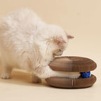 Magic Organ Cat Scratcher Board Cat Ball Adventure The Ultimate Interactive Mental Physical Exercise for Indoor Cats Toy (White and Black, 1PCS)