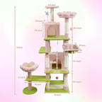 71" Flower Cute Cat Tree for Indoor Cats Large Adult, Tall Cat Tower with Scratching Post & Condo, Hammock, Aesthetic Cats Stand, Modern, Easy Assembly (Pink, 71" Tall)