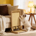 L-Shaped Cat Scratcher with Dual Sisal & Carpet Surfaces Reversible Vertical & Horizontal Scratching Board for Indoor Cats, Furniture & Wall Protector, Large Durable Modern Cat Scratcher Pad