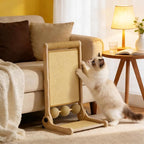 L-Shaped Cat Scratcher with Dual Sisal & Carpet Surfaces Reversible Vertical & Horizontal Scratching Board for Indoor Cats, Furniture & Wall Protector, Large Durable Modern Cat Scratcher Pad