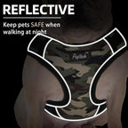 PUPTECK Small Dog Harness and Leash Set, No Pull Adjustable Puppy Cat Harness, Reflective Soft Mesh Pet Vest Small Sized, Camouflage, M
