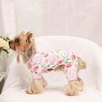 Dog Pajamas Pjs Spring Summer Dog Clothes for Small Dogs Girl Boy, Soft Stretchy Tiny Chihuahua Yorkie Puppy Clothes Doggie Onesies Cat Pet Jammies Outfit, Pink Peach, XS