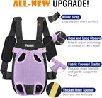 Pawaboo Pet Carrier Backpack, Adjustable Pet Front Cat Dog Carrier Backpack Travel Bag, Legs Out, Easy-Fit for Traveling Hiking Camping for Small Medium Dogs 5-8lbs, Medium Size, Purple