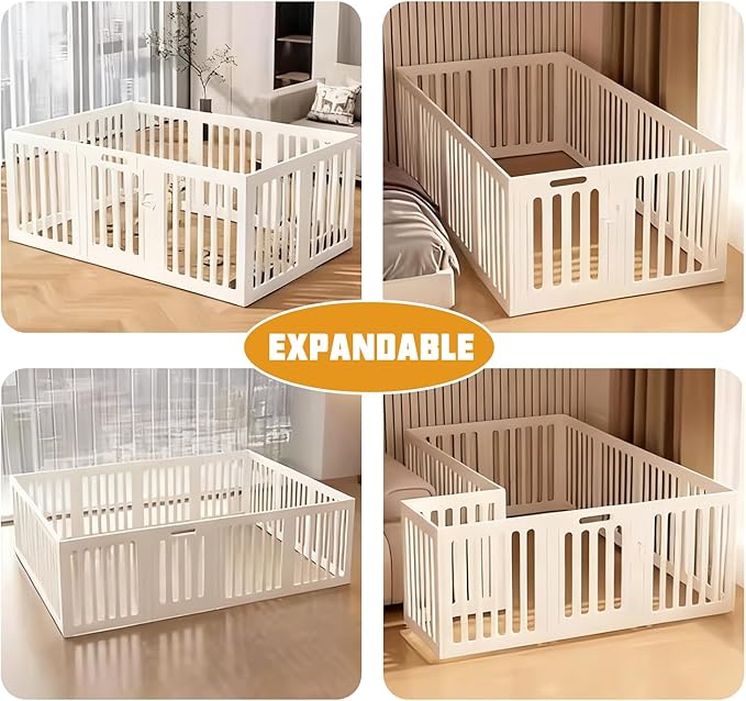 Dog Playpen Dog Play Pen Indoors, Portable Puppy PlayPen with Locking Door, Foldable Pet Fence for Small Dogs, Cats, Rabbits