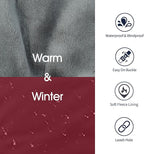 IECOii Dog Coats for Large Dogs Winter Waterproof, XXXL Dog Jacket with Adjustable Buckle,Thick Turtleneck Snow Jacket for Cold Weather, Pet Warm Fleece Vest for Doberman, Great Dane, Burgundy, 3XL
