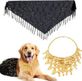 Dog Belly Dancer Costume with Necklace and Waist Chain - Sequin Party Outfit for Medium to Large Dogs, Labrador, Golden Retriever, German Shepherd, Husky