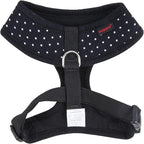 Puppia Dotty Dog Harness Over-the-Head No Pull No Choke Walking Training Adjustable for Small & Medium Dog, Large, Black