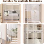 Glaf 74" Extra Tall Cat Gat, 30.31-38.19" Wide Adjustable Cat Door Pressure Mounted Pet Gate with Extra Narrow Gap Auto Close Dog Safety Gate for Doorways, Kitchen,Stairs