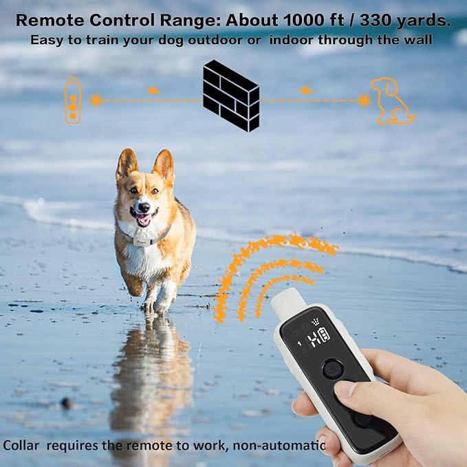 Citronella Dog Training Collar with Remote & 2 Receivers【Can't Work Automatically】,3 Modes Harmless Spray/Vibration/Beep, Humane Citronella Dog Collar,1000ft Range No Shock Rechargeable Spray Collar
