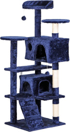 54-Inch Cat Tree Multi-Level Condo Tower Bed Furniture Kitten Play House with Scratching Posts