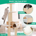 Trimmable Cat Scratcher Mat, 39.4"x15.8" Self-Adhesive Cat Scratching Carpet Pad Replacement for Tree Shelves, Steps and Posts, DIY Cat Scratch Couch Furniture Protector