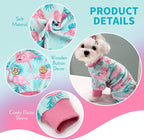 KYEESE Dog Pajamas Soft Dogs Clothes Pet Coat Velvet Dog Pajamas Small Sized Dogs Comfy Doggie Jammies Onesie Stretchy Doggie Pjs Pet Costume with Flamingo Pattern, Small