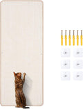 Natural Sisal Cat Scratcher Mat, Wall Scratcher Carpet, Cat Climbing Wall, Large Tall Scratching Post, Sofa Protector, Scratching Mat Pad for Indoor Cats (White, 39.3" Lx15.7 W, 1PC)