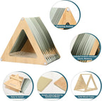 Petsfit Cat Houses for Indoor Cats,Modern Style Wood Cat House with Soft Mat,Portable&Easy Assembly(Triangle)
