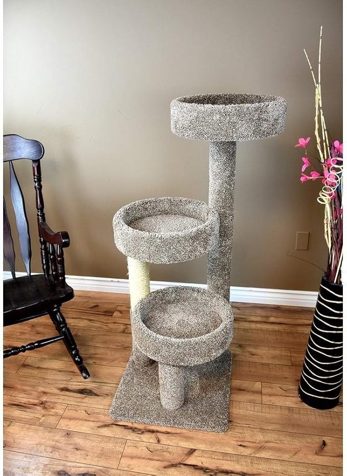 New Cat Condos Carpeted Solid Wood Cat Tree Tower