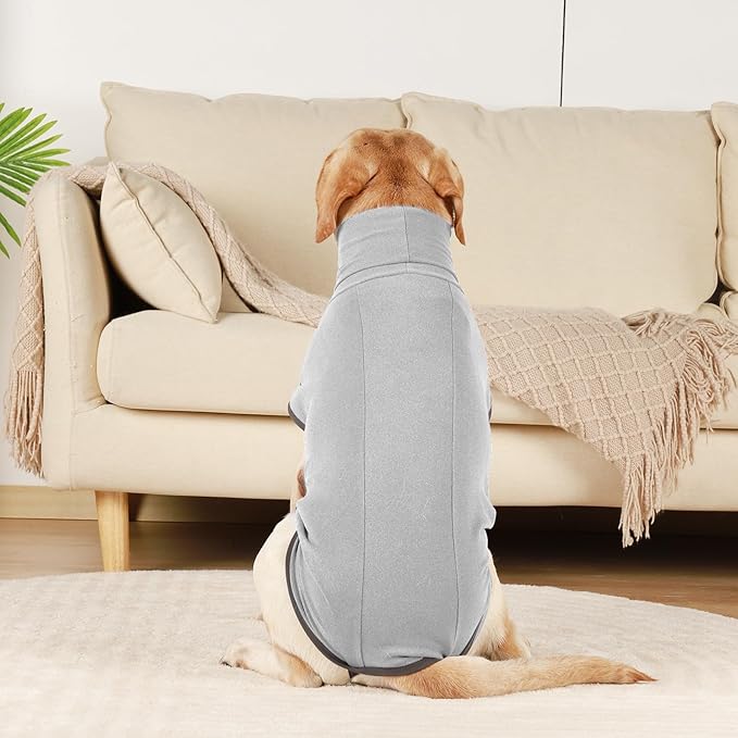 ROZKITCH Dog Winter Coat Soft Pullover Pajamas, Pet Windproof Warm Cold Weather Jacket Vest Cozy Jumpsuit Apparel Outfit Clothes for Walking Sleep Grey S
