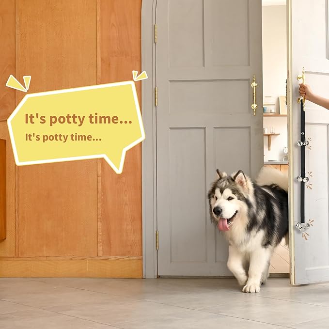 Dog Door Bell for Potty Training, Adjustable Length and Height, Pink