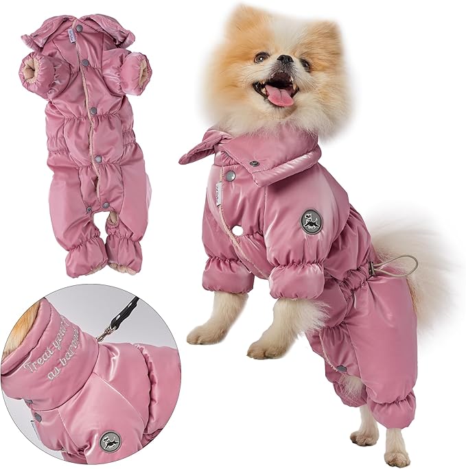 Winter Dog Coat for Female Pups with Full Belly Coverage, Girl Dog Clothes, Snow Jacket for Dogs, Snowsuit, Winter Coat for Dogs for Cold Weather, Ideal for Small Medium Dogs (X-Large)