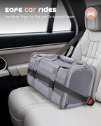 MIDOG Cat Carrier Soft for Small to Medium-Sized Cats,Up to 15 Lbs, TSA Airline Approved Soft Sided Pet Carrier,Collapsible Travel Cat Carry Bag(Grey)