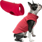 Gooby Fleece Vest Dog Sweater - Red, X-Large - Warm Pullover Fleece Dog Jacket with O-Ring Leash for Small to Medium Dogs