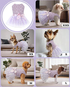 CuteBone Dog Birthday Dress Girl Puppy Skirt Tutu Cat Wedding Outfit Pet Party Clothes for Small Dogs Costume DD14M