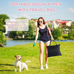 Dog and CAT pop Play Pen,Pets Houses for Dogs and Cats,Indoor&Outdoor Exercise Pen Dog Tent Puppy Playground Large (L, Pink)