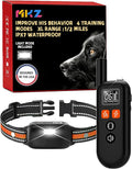 Dog Training Collar with Remote - Dog Shock Collar for Small Medium Large Dogs (15-120Lbs) - Rechargeable Shock Collar with Flash Light, 3300FT Range - 4 Training Modes - IPX7 Waterproof