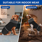 Doglay Dog Coat, Waterproof Dog Jacket Pet Winter Coat for Cold Weather with Thicken Furry Collar, Reflective Puppy Winter Jacket Warm Fleece Lining for Small Medium Large Pets