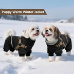 BRKURLEG Black Dog Coat with Harness, Dog Winter Jacket, Dogs Onesie Body Warm Jackets, Small Medium Dogs Winter Coats Reflective Windproof Warm Cold Weather Coats, Pet Waterproof Jacket Hiking XXL