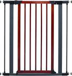 MidWest Homes for Pets 39-Inch Tall Pet Gate with Textured Graphite Frame and Decorative Wood Door, Expands to 38 Inches Wide, Includes 3-inch Extensions
