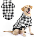 KOOLTAIL Plaid Dog Hoodie Pet Clothes Sweater with Hat and Pocket for Small Medium Large Size Dogs, Soft Winter Warm Dog Cold Weather Coat, Fleece Fall Dog Hooded Sweatshirt for Puppy Cats, White XL