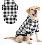 KOOLTAIL Plaid Dog Hoodie Pet Clothes Sweater with Hat and Pocket for Small Medium Large Size Dogs, Soft Winter Warm Dog Cold Weather Coat, Fleece Fall Dog Hooded Sweatshirt for Puppy Cats, White XXL
