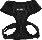 Puppia Soft Dog Harness No Choke Over-The-Head Triple Layered Breathable Mesh Adjustable Chest Belt and Quick-Release Buckle, Black, XX-Large