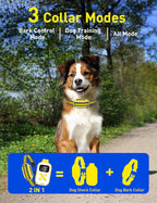 2-in-1 Bark and Shock Collar for Dogs, Smart Anti Barking Dog Training Collar with 5 Adjustable Sensitivity, Automatic Bark Collar with Remote, Vibration, Beep, Shock and Automatic (Yellow)