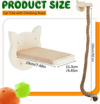 Weysat Cat Tree with 2 x 59.1 Inch Climbing Rope Wall Mounted Cat Climbing Tower Toy with Scratching Post Kitten Rope Ladder with Jumping Platform Wall Steps for Playing and Rest (Wood,Kitten Head)