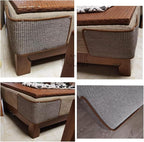 HAOZAIKEJI Cat Scratcher Mat Sofa Protector Natural Sisal Cat Scratching Mat Cat Scratch Couch Cover Heavy Duty Couch Guard Scratch Pad for Grinding Claws Protecting Furniture (Thicken Gray Long)