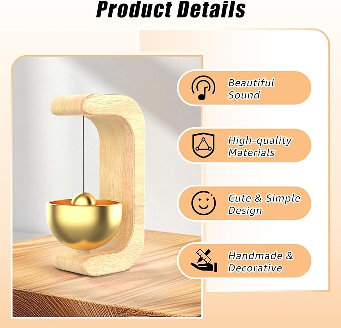 Shopkeepers Bell for Door Opening–Magnetic Wooden Door Bell & Door Chime for Business When Entering, Decorative Doorbell Chime,Pleasant Door Chimes When Door Opens for Home/Refrigerator/Entrance Decor