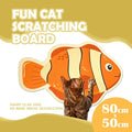 Fish-Shaped Cat Scratch Pad - Wall-Mountable Polyester Cat Scratcher with Free Cat Teaser Toy, Orange, 1 Piece