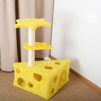 Big Cat Tree Fun Cat Tree Cheese Appearance with Sisal Scratching Platform Bed for Cats to Play and Sleep