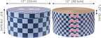 CSR1012H Kate 12 Inch Cardboard Cat Scratcher Pads with Box & Catnip, Reversible Heavy-Duty Scratch Boards for Cats, Furniture Protection, Modern Checker Pattern, Navy/Blue, 5-Pack