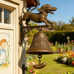 Dachshund Vintage Resin Welcome Doorbell, Resin Wall Mounted Entry Bell for Porch/Front Door/Garden - Essential Gift for Dog Lovers